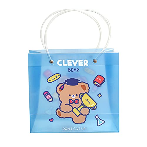 YIZITU Tragbare Handtasche für Damen, Cartoon, transparente Verpackung, große Kapazität, Geschenktüten mit Griff, leicht, Einkaufs-Geschenktüten, große Einkaufstasche, tragbare Handtasche, a, One Size von YIZITU