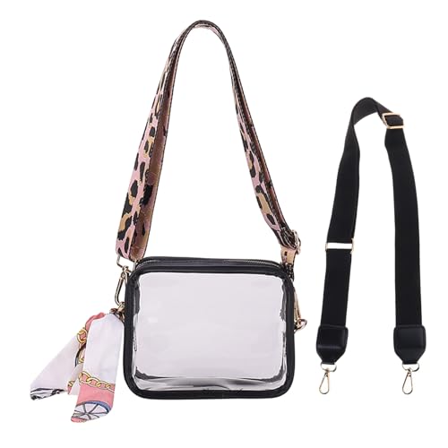 YIZITU Transparente Tasche, modische Umhängetasche, modische PVC-Schulter mit abnehmbarem Riemen, für Damen und Mädchen, durchsichtige Umhängetasche, B, One Size von YIZITU