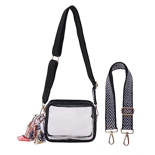 YIZITU Transparente Tasche, modische Umhängetasche, modische PVC-Schulter mit abnehmbarem Riemen, für Damen und Mädchen, durchsichtige Umhängetasche, C, One Size von YIZITU
