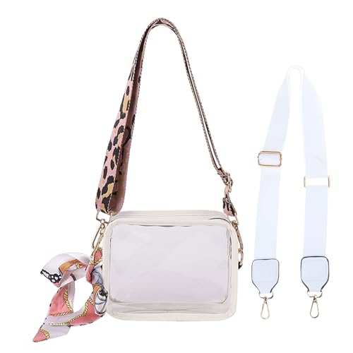 YIZITU Transparente Tasche, modische Umhängetasche, modische PVC-Schulter mit abnehmbarem Riemen, für Damen und Mädchen, durchsichtige Umhängetasche, D, One Size von YIZITU