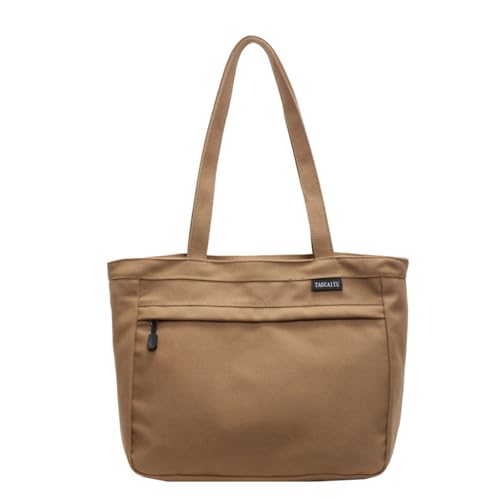 YIZITU Trendige Damen Schultertasche Canvas Unterarm Geldbörse Geräumige Handtasche Geeignet für Arbeit Casual Reisen und besondere Anlässe Damentasche, Karamellfarbe, One Size von YIZITU