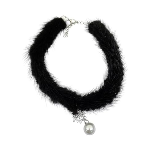 YIZITU Trendige Plüsch-Halskette, einzigartiger Schmuck mit Strasssteinen, verschönert Ihren Look für lässige Veranstaltungen und Veranstaltungen im Freien von YIZITU