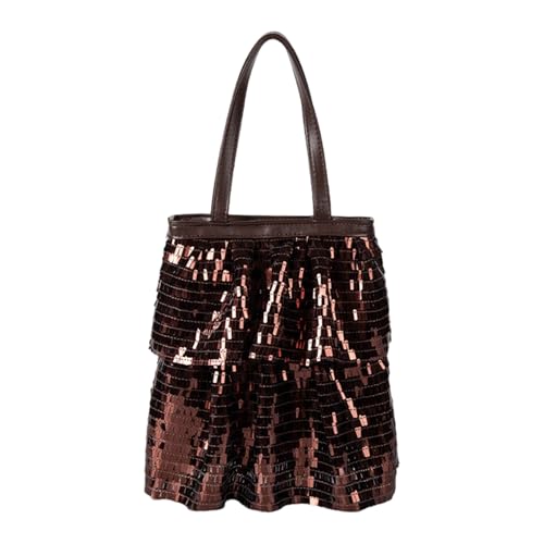 YIZITU Trendige Schultertasche, Pailletten, Hoboes-Taschen, einfache Geldbörsen, Damen, lässige Handtasche für Arbeit, Dating, College, Pailletten, Tragetasche für Damen, coffee, One Size YIZITU Trendige Schultertasche, Pailletten, Hoboes-Taschen, einfache Geldbörsen, Damen, lässige Handtasche für Arbeit, Dating, College, Pailletten, Tragetasche für Damen, coffee, One Size von YIZITU