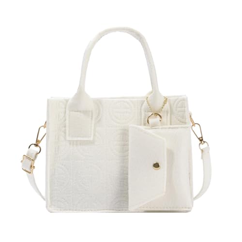 YIZITU Trendige Umhängetasche mit Münzgeldbörse, Umhängetasche, Handtasche, Schulter für Damen, Arbeit, Dating, für Damen, Laptop und Taschen, Taschengurt, weiß, One Size von YIZITU