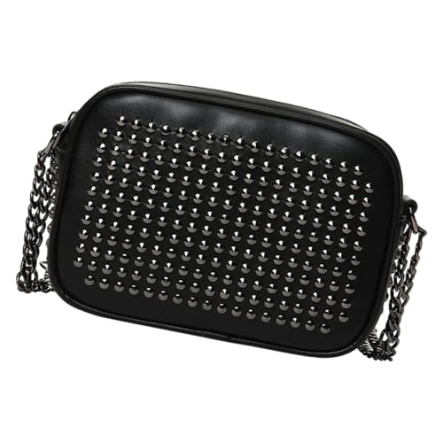 YIZITU Umhängetasche für Damen, kleine Damen-Schultertaschen mit Kettenriemen, trendige Clutches, Geldbörse, schöne Designer-Tasche, Geschenk, quadratische Umhängetasche, Schwarz , One Size von YIZITU