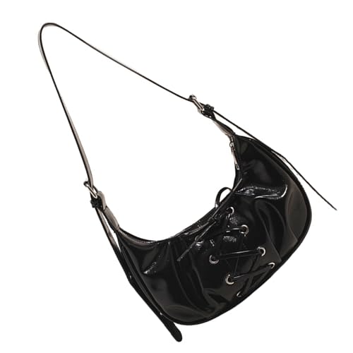 YIZITU Umhängetasche für Damen, trendige Abend-Clutches, Geldbörse, PU-Leder, unter dem Arm, Geldbörsen, Tragetasche, Handtasche, Knödel-Sättel, Schwarz , One Size YIZITU Umhängetasche für Damen, trendige Abend-Clutches, Geldbörse, PU-Leder, unter dem Arm, Geldbörsen, Tragetasche, Handtasche, Knödel-Sättel, Schwarz , One Size von YIZITU