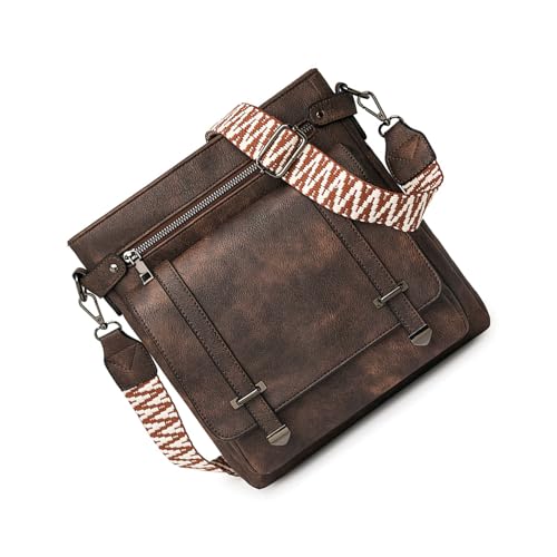 YIZITU Umhängetasche mit großer Kapazität für Damen, stilvolle Kuriertasche, Eimer, PU-Leder, trendig, Pendeln, Damen, Eimer, große Kapazität, Schultertasche, modische Umhängetasche für Reisen von YIZITU