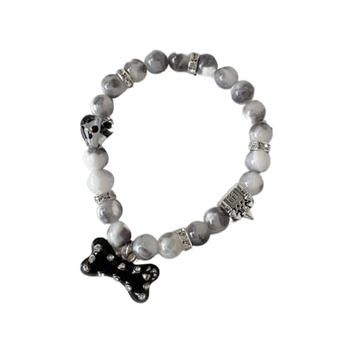 YIZITU Unisex Armbänder Mit Funkelnden Diamantknochen Anhänger Handchain Bone Anhänger Armbänder Schmuckgeschenk Multifunktional Perlen Stern Handchain von YIZITU