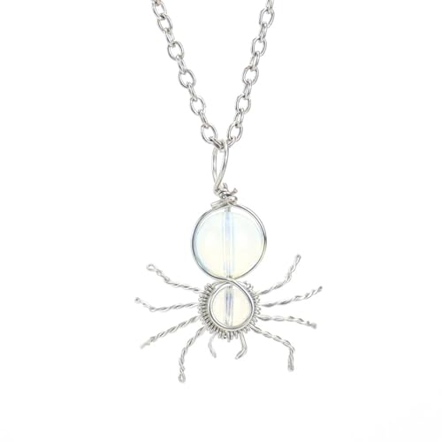 YIZITU Verstellbare Mehrere Naturstein Halsketten Drahtverpackung Kristall Spinnen Anhänger Necke Kids Kinder Tägliche Verzierung Ornamente Einzigartige Und Stilvolle Schlüsselbeutel Kette von YIZITU