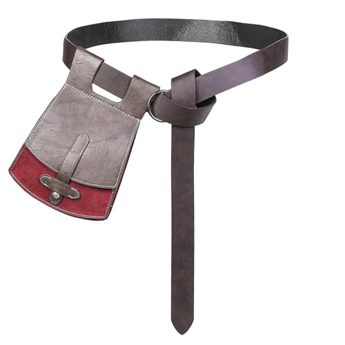 YIZITU Verstellbarer PU Leder Taillengürtel Und Passender Tasche Tasche Für Mittelalterliche Themen Täglich Mittelalterlicher Gürtel Und Beutel Set von YIZITU