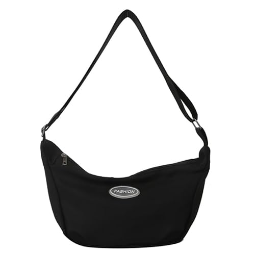 YIZITU Vielseitige Nylon-Umhängetasche, Knödeltasche, einfache Tasche, Schultertasche, Handtasche für Damen und Mädchen, Schwarz von YIZITU