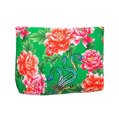 YIZITU Vintage Blumenmuster Handtasche Für Frauen Clutch Nylon Einkaufstasche Für Kosmetische Make Up Geldbörse Mode Square Bag Reißverschluss Vielseitiger Frauen von YIZITU