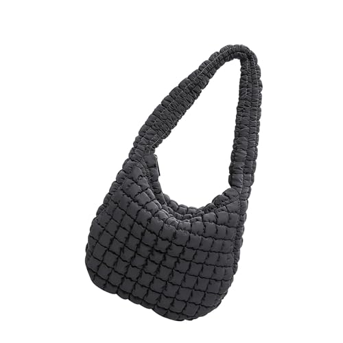 YIZITU Warme und stilvolle koreanische gesteppte Umhängetasche, großes Fassungsvermögen, Unterarm-Geldbörse, lässige Handtasche für Reisen und Einkaufen, stilvolle Puffertasche, grau, One Size YIZITU Warme und stilvolle koreanische gesteppte Umhängetasche, großes Fassungsvermögen, Unterarm-Geldbörse, lässige Handtasche für Reisen und Einkaufen, stilvolle Puffertasche, grau, One Size von YIZITU