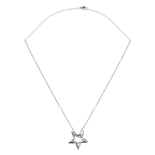 YIZITU Weiblicher Trend Schlüsselbeinkette, unregelmäßige fünfzackige Stern-Halskette, Studentin, einfaches Temperament, kalte Halskette, unregelmäßige fünfzackige Stern-Halsketten für Frauen von YIZITU