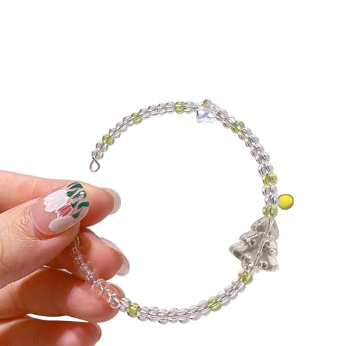 YIZITU Weihnachtsmotivarmband Armband Verstellbarer Offener Armreifen Süße Farbenfrohe Perlenarmbandschmuck Für Frauen Mädchen Weihnachten Bequem Langlebig Dauerhaft von YIZITU