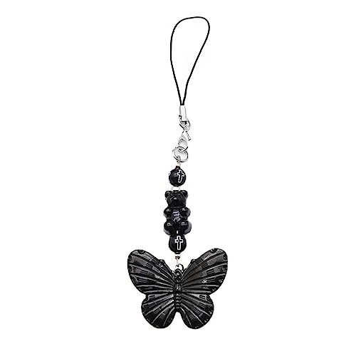 YIZITU Y2k Keys Kette Schmetterling Bären Telefon Anhänger Schlüsselanhänger Party Geschenk Auffällige Zubehör Perfekt Für Teen Girls Frauen Schmetterlingsbären Telefongurt von YIZITU