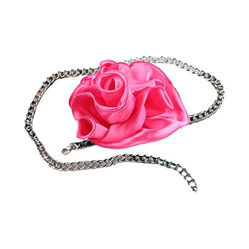 YIZITU Zarte Blütenentwälte Taillengürtel Frauen Verstellbarer Gürtel Mit Perlenmetalldünn Bund Bunte Vintage Romantische Taillenkette Für Frauen Metallketten von YIZITU