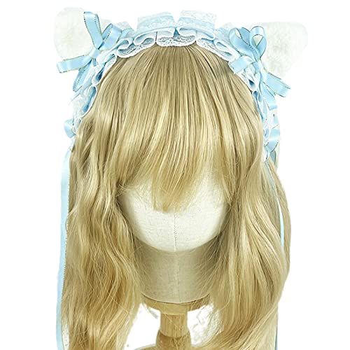 YIZITU Zartes Stirnband Elegant Für Katzenohr Ohr Gefiffene Schnürsenkel Form Haar Hoop Party Kopfstück Haarband Cosplay Für Kopfprops Spitzen Stirnbänder Frauen Waschen Weich von YIZITU
