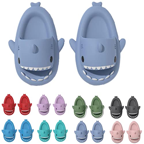 Cloud Shark Slides Kids, Hai Hausschuhe Schuhe Kind Sommer Haifisch Schlappen, Cartoon Teenager Rutschfeste Badeschuhe (Blue, Erwachsene, 37, Numerisch (von/bis), EU Schuhgrößensystem, 38, M) von YImoomus