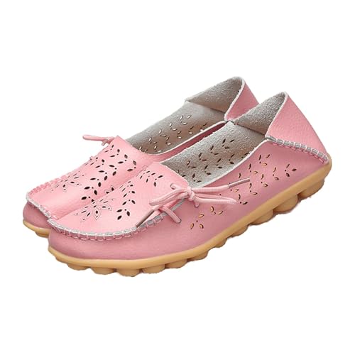 Owlkay Shoes for Women Slip On, Casual Owlkay Orthopedic Shoes All-Match Hollow Leather Comfortable Practical Daily Flat (Pink, Erwachsene, Damen, 35, Numerisch, EU Schuhgrößensystem, M) von YImoomus