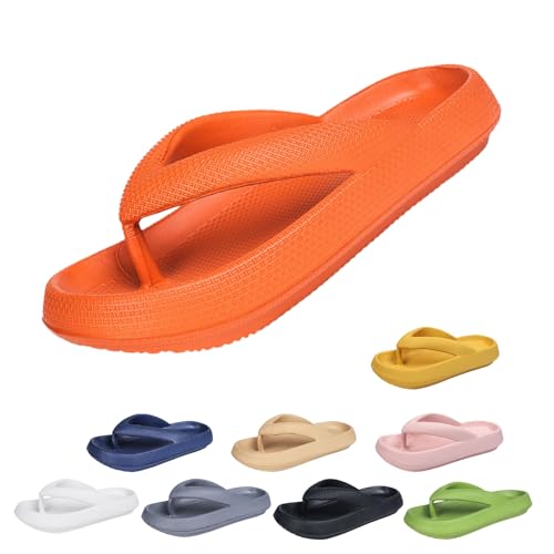 YImoomus Cloud Slides für Damen Herren, Bequeme Wolken Slipper Flip Flops, Rutschfeste Hausschuhe für den Innenbereich (Orange, Erwachsene, 40, Numerisch (von/bis), EU Schuhgrößensystem, 41, M) von YImoomus