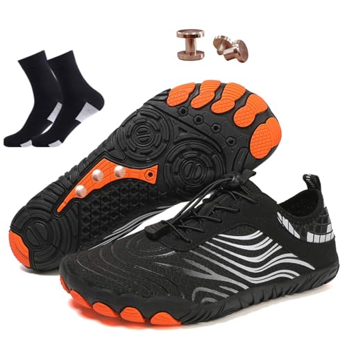 YImoomus Geerdete Schuhe für Damen und Herren, Barfußschuhe, Erdungsschuhe, Leichte Wanderschuhe Mit Breiter Zehenpartie (H02 Black, Erwachsene, 43, Numerisch, EU Schuhgrößensystem, M) von YImoomus