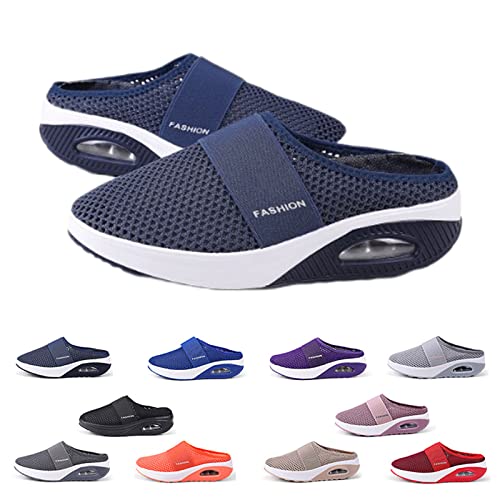 YImoomus OrthopäDische Schuhe Damen, Luftkissen Slip-on OrthopäDische Sneaker Damen, Atmungsaktiv mit Fußgewölbeunterstützung (Blue A, Erwachsene, 35, Numerisch, EU Schuhgrößensystem, M) von YImoomus