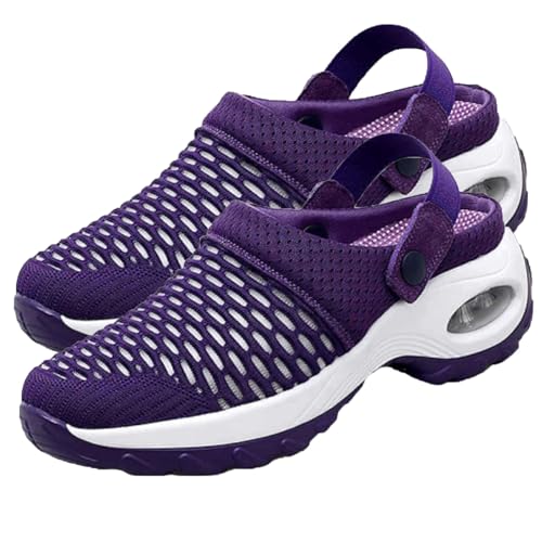 YImoomus Orthopädische Clogs für Damen mit Luftpolsterunterstützung zur Reduzierung des Rücken- und Kniedrucks (Purple, Erwachsene, Damen, 40, Numerisch, EU Schuhgrößensystem, M) von YImoomus