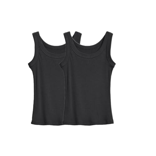 2er Pack Tank Top Damen - Rundhals Tank Tops Ärmellose Blusentop Baumwolle Unterhemd Leicht und Atmungsaktive Tops Einfarbig Ultra-Bequem Casual Weste Strand Vest Sommer Unterhemden 2er Pack Tank Top Damen - Rundhals Tank Tops Ärmellose Blusentop Baumwolle Unterhemd Leicht und Atmungsaktive Tops Einfarbig Ultra-Bequem Casual Weste Strand Vest Sommer Unterhemden von YIzdegg