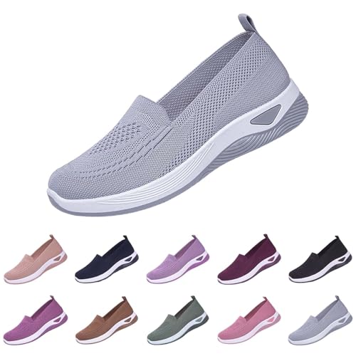 Schuhe Damen Sneaker Orthopedic Sommer Leicht Weite H Diabetiker Schuhe Turnschuhe Komfort Slip On Laufschuhe Bequeme Trainer Mesh Stoffschuhe Frauen Lässig Atmungsaktive Walkingschuhe von YIzdegg