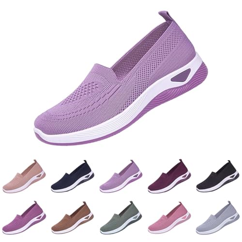 Schuhe Damen Sneaker Orthopedic Sommer Leicht Weite H Diabetiker Schuhe Turnschuhe Komfort Slip On Laufschuhe Bequeme Trainer Mesh Stoffschuhe Frauen Lässig Atmungsaktive Walkingschuhe von YIzdegg