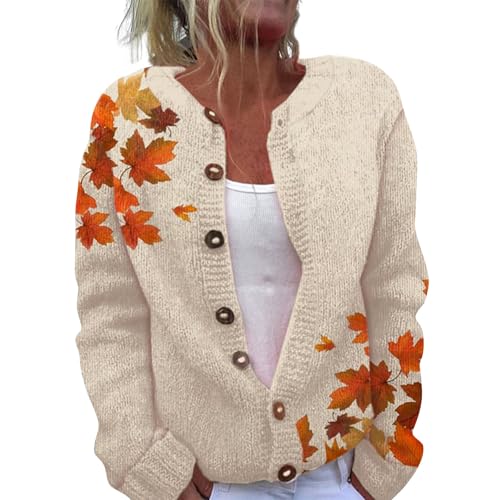 YIzdegg Damen Cardigan Baumwolle Bunt Grobstrick Wolle Kuscheljacke Schwarze Mit KnöPfen Grobstrickjacke Weihnachts Cardigan Kurz Wolljacke Damen Winter Elegant Sweatmantel Dicke Strickjacke von YIzdegg