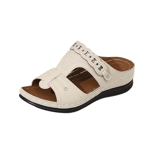 YIzdegg Damen Slides Sommer, Sandalen Keilabsatz, Absatzschuhe Rutschfest, Hausschuhe Leicht Bequeme, Pantoletten Atmungsaktive, Outdoorsandale Open Toe, Freizeitschuhe Für Strandurlaub von YIzdegg