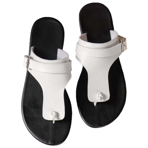 YIzdegg Flache Sandalen Damen, Damen-Zehentrenner Sandalen Damen Sommer BarfußSchuhe Damen Schwarz Strandschuhe Sandalen Weiss Damen Leicht Walking Schuhe Bequeme RöMersandalen Flip Flops Damen 40 von YIzdegg