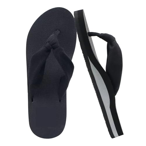 YIzdegg Flip Flops Damen Stoff Weich - Zehentrenner Yoga Fussbett Leicht Sandalen Bequeme Sommer Strandschuhe Freizeit Weichen Schlappen Anpassungsfähige Indoor/Outdoor Pantoletten Badeschlappe von YIzdegg