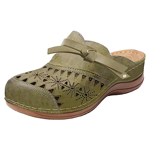 YIzdegg Geschlossene Damen Römersandalen Slippers Mesh Leder Pantoletten Plateau Sandalen Atmungsaktive Bequeme Hausschuhe Rutschfest Sommerschuhe Absatz Schlappen Weich Strandschuhe YIzdegg Geschlossene Damen Römersandalen Slippers Mesh Leder Pantoletten Plateau Sandalen Atmungsaktive Bequeme Hausschuhe Rutschfest Sommerschuhe Absatz Schlappen Weich Strandschuhe von YIzdegg