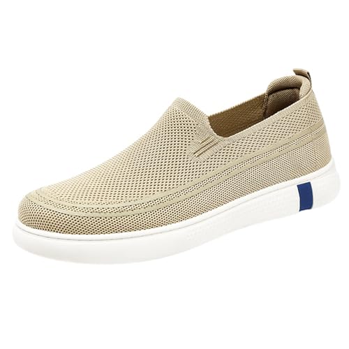 YIzdegg Herren Freizeitschuhe Frühling und orthopädische Wanderschuhe Weiche Sohle Bequeme atmungsaktive Outdoor-Freizeitschuhe Herren Schuhe Mokassins (Khaki, 40) von YIzdegg