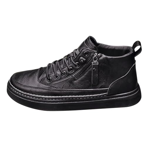YIzdegg Herren Frühling und High Top Freizeit Board Atmungsaktiv rutschfest Trendy Alle Arbeitskleidung Sport Freizeitschuhe Sketche Herren Schuhe (Black, 43) von YIzdegg