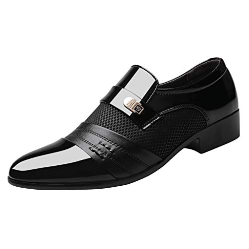 YIzdegg Herrenschuhe Schuh Casual Hochzeit Bequeme Schuhe Herren Anzug Business Herren Lederschuhe Herren Winter Schuhe (Black, 38) von YIzdegg