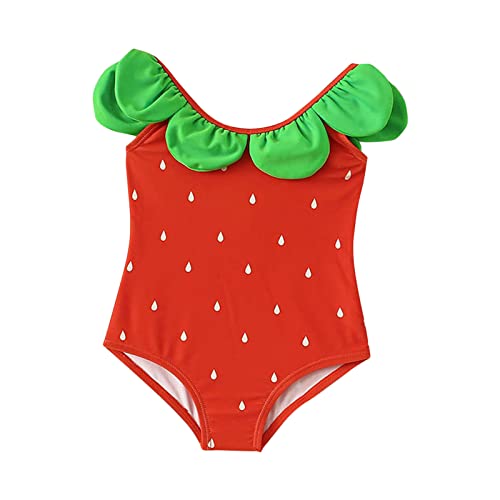 YIzdegg Kleinkind Baby Einteiler Badeanzug Sport Niedlich Hohe Taille Bikini Set Badeanzug Badeanzug Baby (Red, 6-12 Months) von YIzdegg