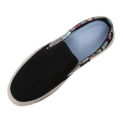 YIzdegg Lässige niedrige Stiefel für Herren aus Segeltuch zum Hineinschlüpfen im Frühjahr und Ski Schuhe Herren 47 (Black, 40) von YIzdegg