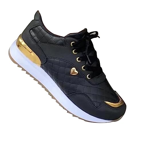Laufschuhe Damen Elegant Sportschuhe Weichen Luftpolster Turnschuhe Rutschfeste Kunstleder Straßenlaufschuhe Rutschfest Sneaker Joggingschuhe Komfortable Walkingschuhe Fitness Schuhe von YIzdegg