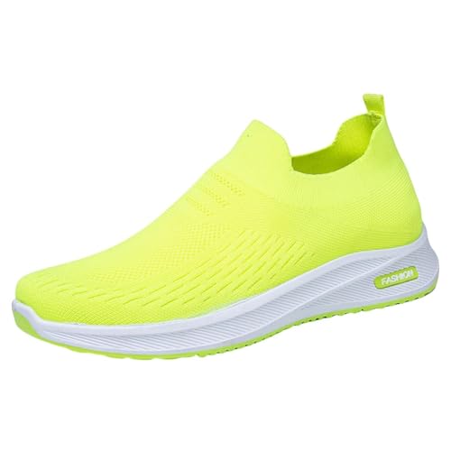 YIzdegg Men's Casual Shoes Spring Summer and Autumn New Mesh Breathable Flying Woven Single Shoes Men's Running Sports Casual Shoes Compatible with Motorrad Schuhe Herren 43 (Yellow, 42) von YIzdegg