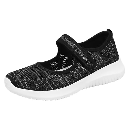 YIzdegg OrthopäDische Schuhe Super Bequeme Atmungsaktiv Sportschuhe Leicht Laufschuhe Gym Walking Freizeitschuhe Flache Schuhe Schwarz Arbeitsschuhe Breiteren FüßEn Sneaker Schuhe FüR MäDchen 36 von YIzdegg