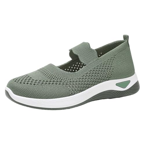 YIzdegg Orthopädische Damen Slip On Walkingschuhe Atmungsaktiv Rutschfest Sommerschuhe Mesh Klassische Diabetiker Schuhe Breite Fuß Weiche Sohlen Sandalen Krankenschwester Freizeitschuhe von YIzdegg