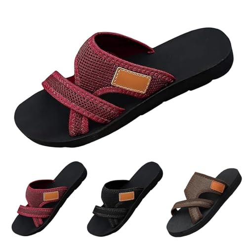 YIzdegg Orthopädische Sandalen Damen Sommer - Hallux Valgus Flach Pantolette Bequeme Big Toe Hausschuhe Leichte Mesh Strandsandalen Elegant Breite Füße Casual Pantolette Freizeitschuhe von YIzdegg