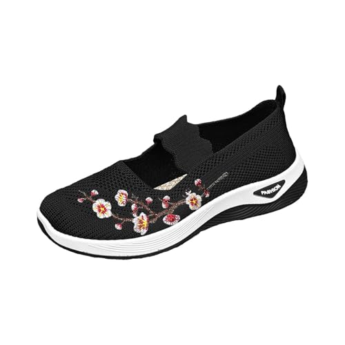 YIzdegg Sneaker Damen Mit Blumen - Sommer Diabetiker Schuhe Leicht Orthopädische Schuhe Walkingschuhe Breite Fuß Bequeme Outdoor Sportschuhe Turnschuhe Laufschuhe Gesundheitsschuh von YIzdegg