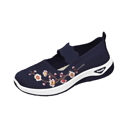 YIzdegg Sneaker Damen Mit Blumen - Sommer Diabetiker Schuhe Leicht Orthopädische Schuhe Walkingschuhe Breite Fuß Bequeme Outdoor Sportschuhe Turnschuhe Laufschuhe Gesundheitsschuh von YIzdegg