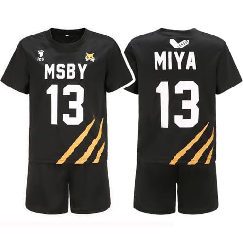 YJCOS Miya Atsumu Cosplay Kostüm Uniform T-Shirt Shorts MSBY Volleyball Club High School für Damen Herren Anzug 13 XXL von YJCOS