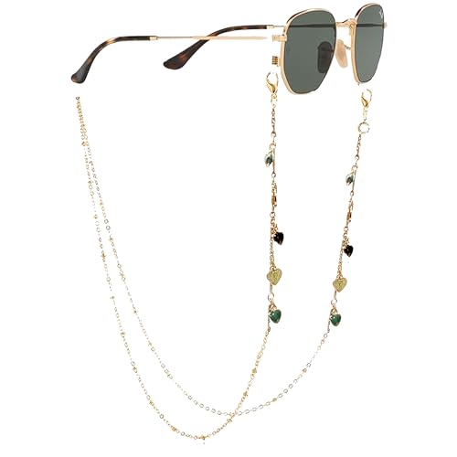 Brillenketten Gläser Sonnenbrille Lanyard Halter Brillenkette für Damen Sonnenbrillen Lesebrillen Brillen Cord Brillenkette Brillen für Sonnenbrillen Skibrillen Zubehör für Frauen (Goldenes Herz 2) Brillenketten Gläser Sonnenbrille Lanyard Halter Brillenkette für Damen Sonnenbrillen Lesebrillen Brillen Cord Brillenkette Brillen für Sonnenbrillen Skibrillen Zubehör für Frauen (Goldenes Herz 2) von YJFY